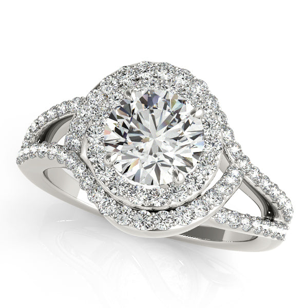Platinum Round Halo Engagement Ring