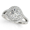Platinum Round Halo Engagement Ring