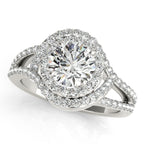 Platinum Round Halo Engagement Ring