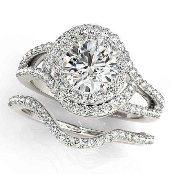Platinum Round Halo Engagement Ring - Image 3