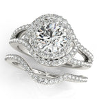 Platinum Round Halo Engagement Ring - Image 3