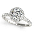 Platinum Round Halo Engagement Ring