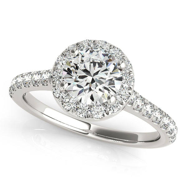 Platinum Round Halo Engagement Ring