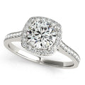 Platinum Round Halo Engagement Ring