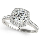 Platinum Round Halo Engagement Ring