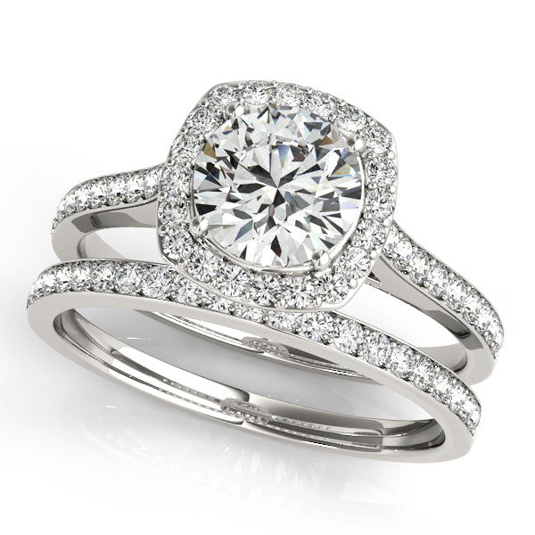 Platinum Round Halo Engagement Ring - Image 3