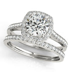 Platinum Round Halo Engagement Ring - Image 3