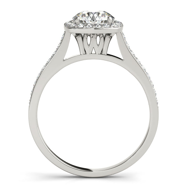 Platinum Round Halo Engagement Ring - Image 2