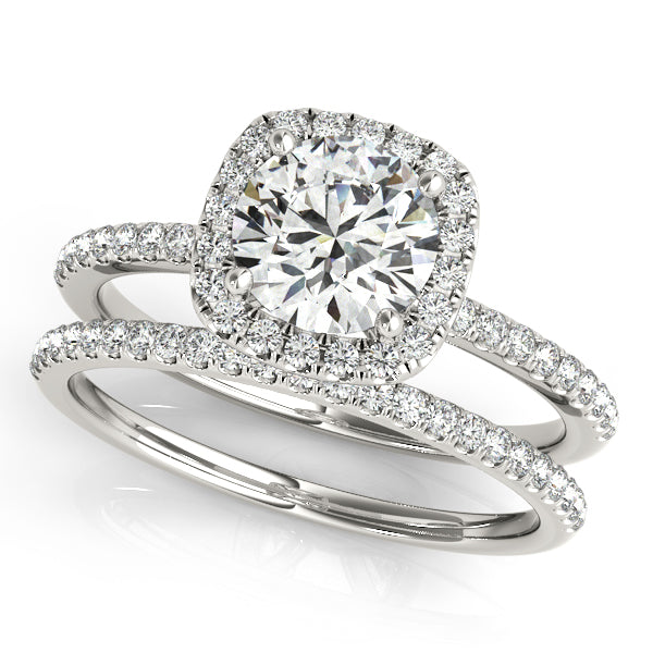 Platinum Round Halo Engagement Ring - Image 3