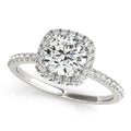 Platinum Round Halo Engagement Ring