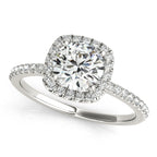 Platinum Round Halo Engagement Ring