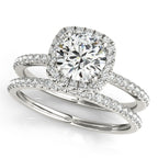 Platinum Round Halo Engagement Ring - Image 3