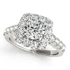 Platinum Round Halo Engagement Ring