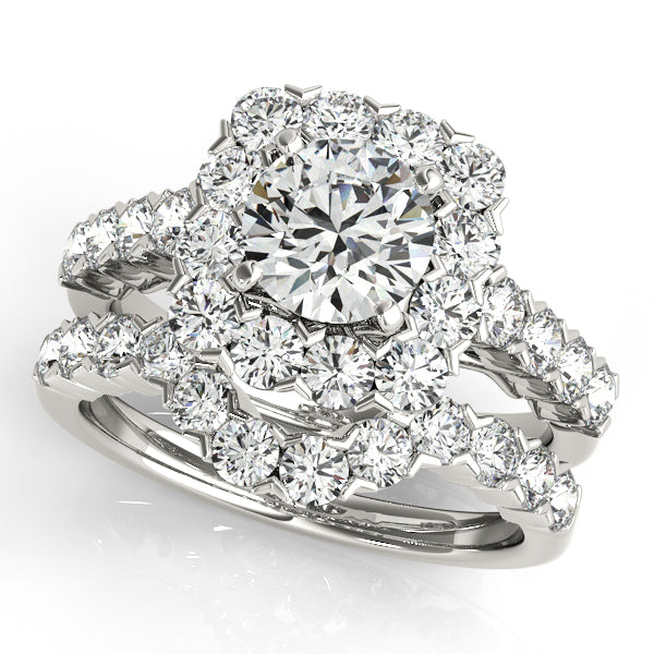 Platinum Round Halo Engagement Ring - Image 3
