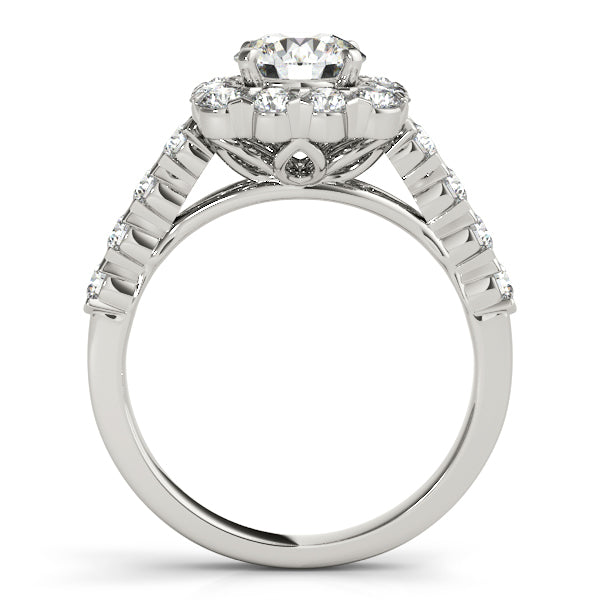 Platinum Round Halo Engagement Ring - Image 2