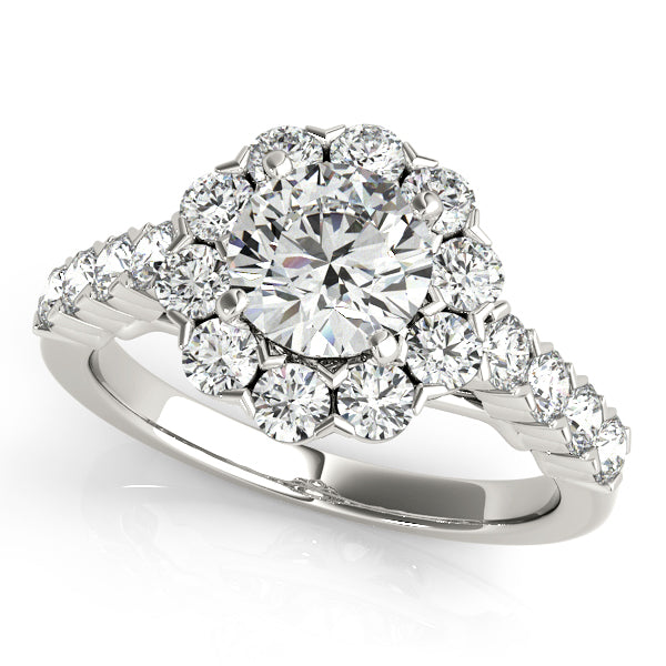 Platinum Round Halo Engagement Ring