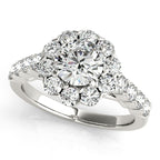 Platinum Round Halo Engagement Ring