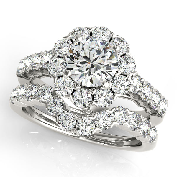 Platinum Round Halo Engagement Ring - Image 3