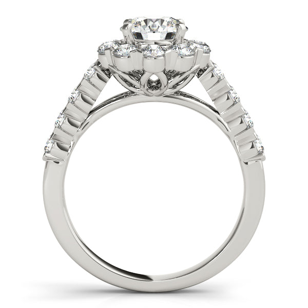 Platinum Round Halo Engagement Ring - Image 2