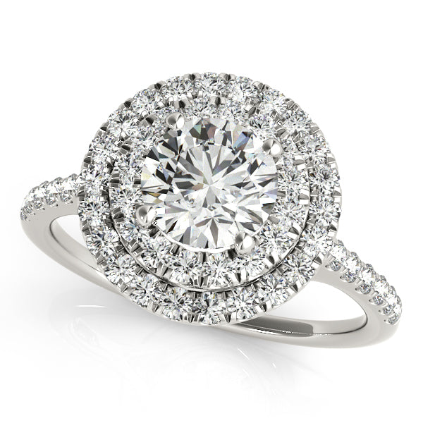 Platinum Round Halo Engagement Ring