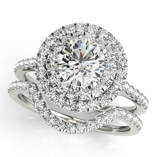 Platinum Round Halo Engagement Ring - Image 3