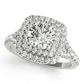 Platinum Round Halo Engagement Ring