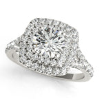 Platinum Round Halo Engagement Ring