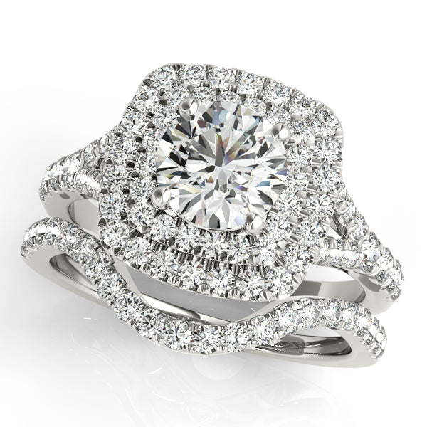 Platinum Round Halo Engagement Ring - Image 3