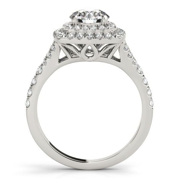 Platinum Round Halo Engagement Ring - Image 2
