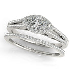 Platinum Halo Engagement Ring - Image 3