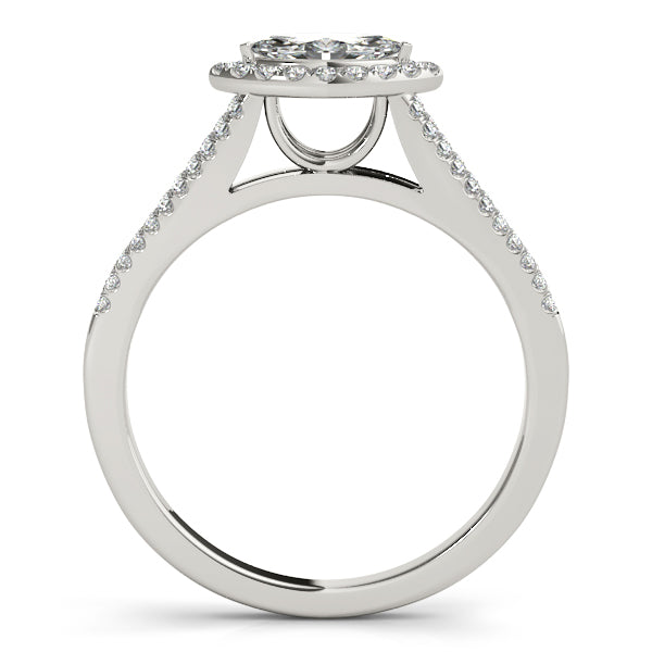 Platinum Halo Engagement Ring - Image 2