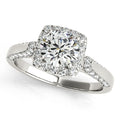 Platinum Round Halo Engagement Ring