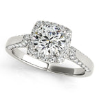 Platinum Round Halo Engagement Ring