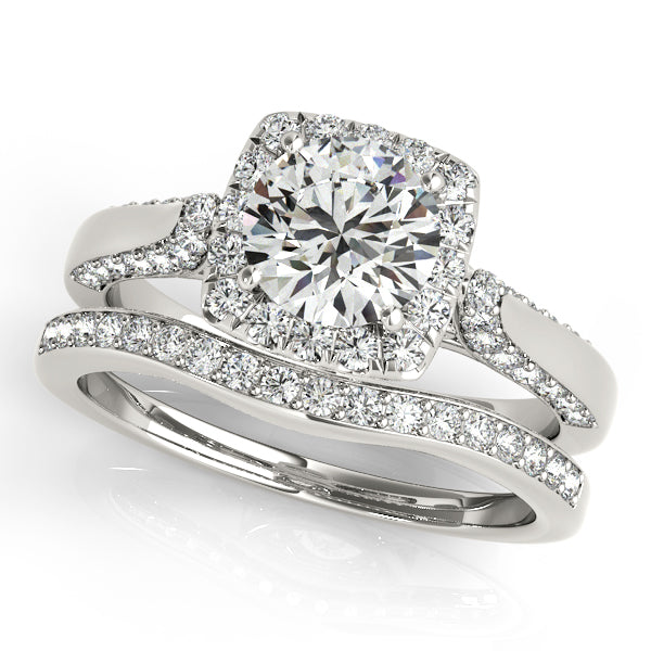 Platinum Round Halo Engagement Ring - Image 3