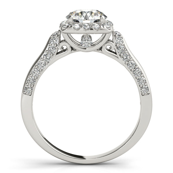 Platinum Round Halo Engagement Ring - Image 2