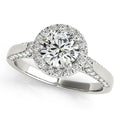 Platinum Round Halo Engagement Ring