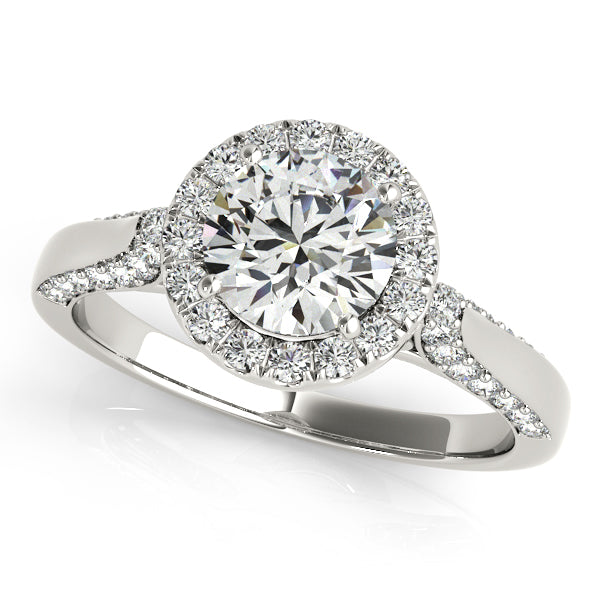 Platinum Round Halo Engagement Ring