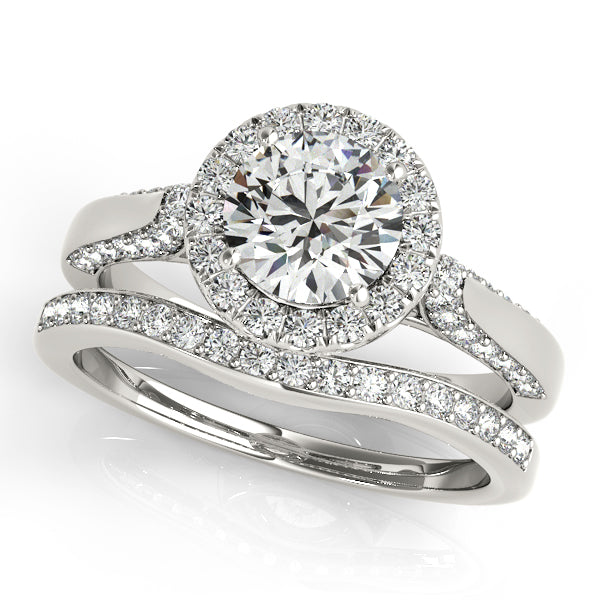 Platinum Round Halo Engagement Ring - Image 3