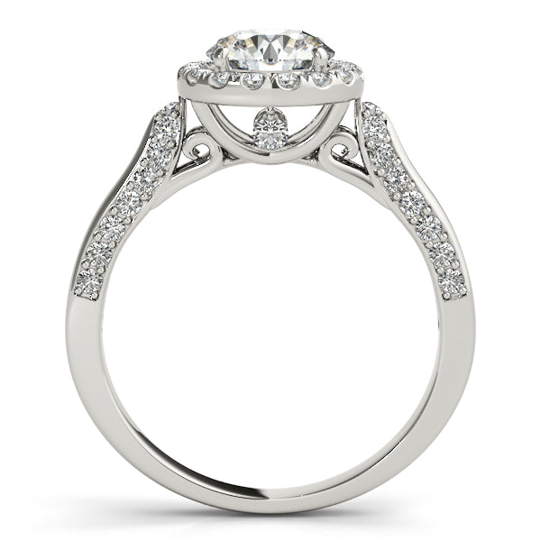 Platinum Round Halo Engagement Ring - Image 2