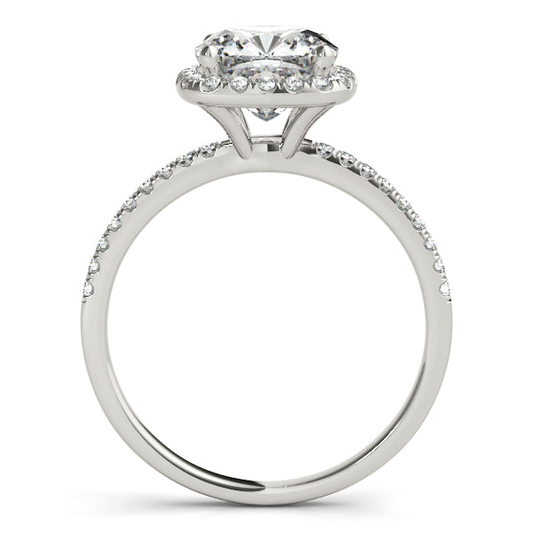 Platinum Halo Engagement Ring - Image 2
