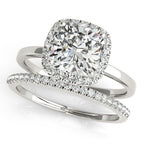 Platinum Halo Engagement Ring - Image 3
