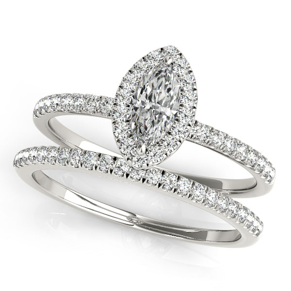 Platinum Halo Engagement Ring - Image 3