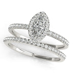Platinum Halo Engagement Ring - Image 3