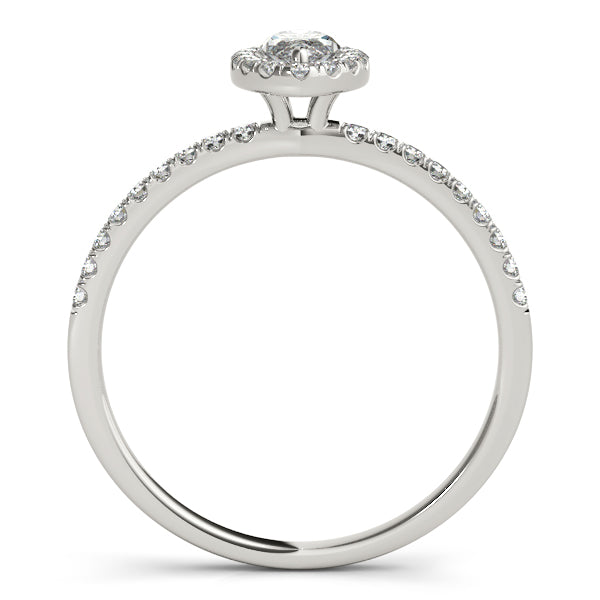 Platinum Halo Engagement Ring - Image 2