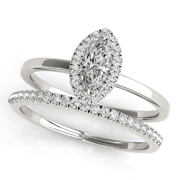Platinum Halo Engagement Ring - Image 3