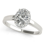 Platinum Oval Halo Engagement Ring