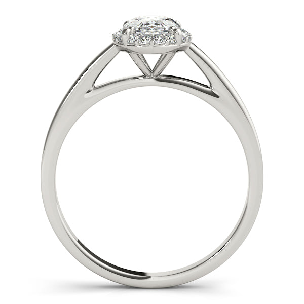 Platinum Oval Halo Engagement Ring - Image 2