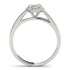 Platinum Oval Halo Engagement Ring - Image 2
