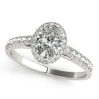 Platinum Oval Halo Engagement Ring