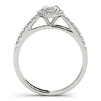Platinum Oval Halo Engagement Ring - Image 2